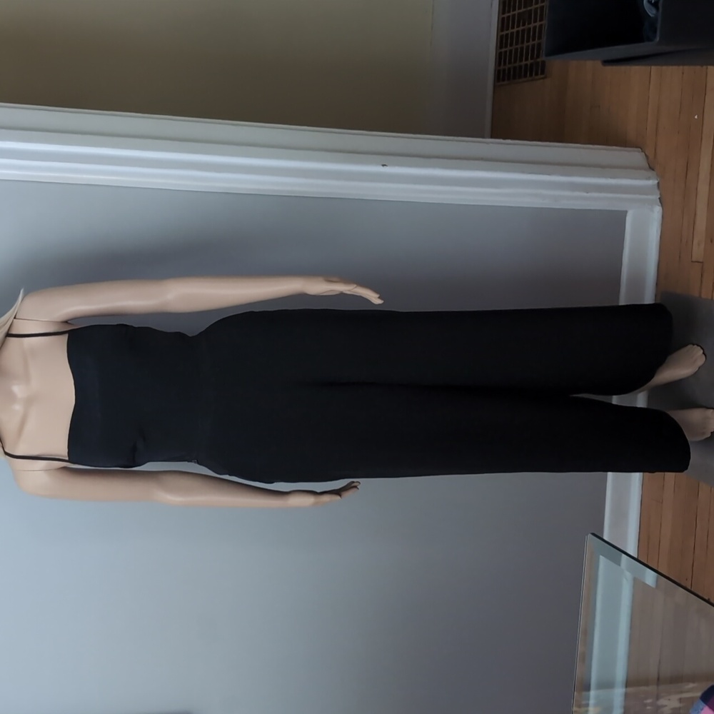 AGNES B. Made In France. Y2K Black jumpsuit/overall. Backless w Ties. Size 42